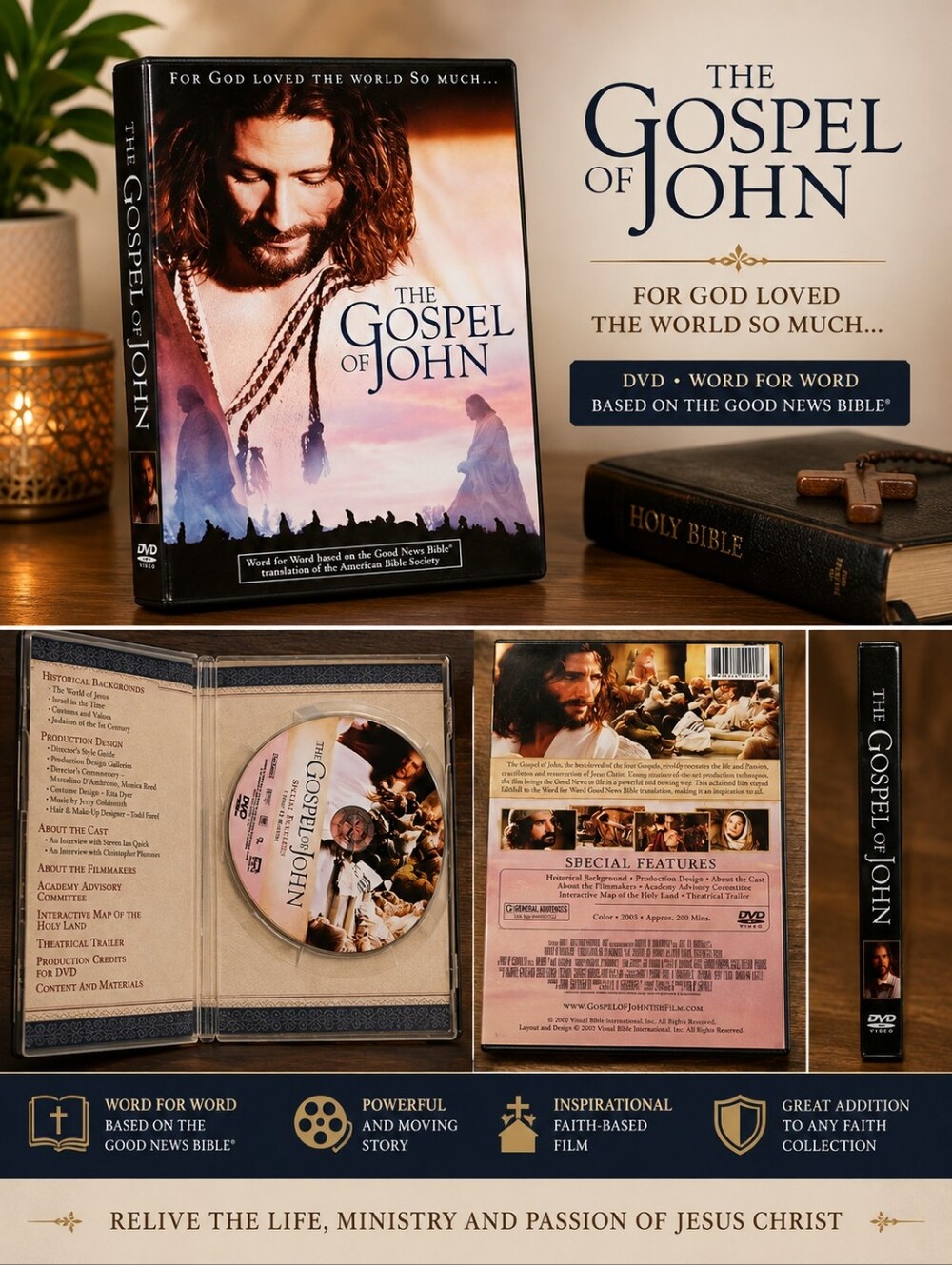 The Gospel of John DVD Word for Word Good News Bible Faith Based Christian Movie